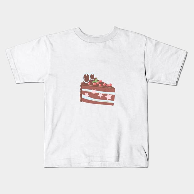 Cake Slice Pink Ver Kids T-Shirt by Fovo Shop